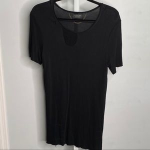 Zara man distressed T-shirt black small